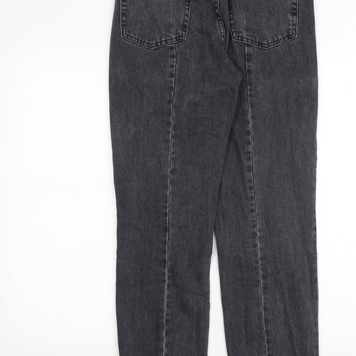 H&M Womens Grey Cotton Straight Jeans Size 26 in Regular Button