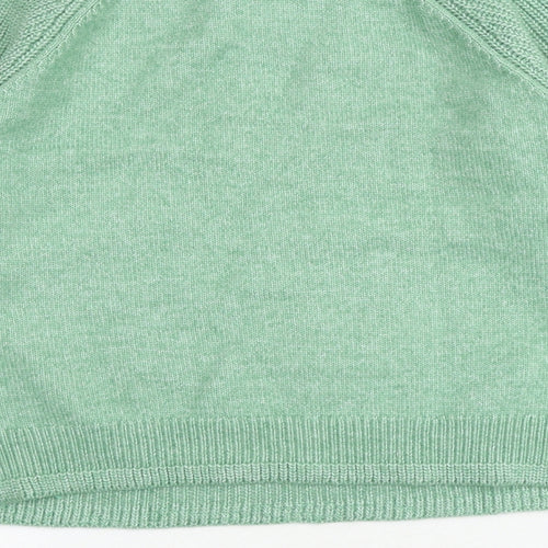 Marks and Spencer Womens Green Round Neck Polyester Pullover Jumper Size S