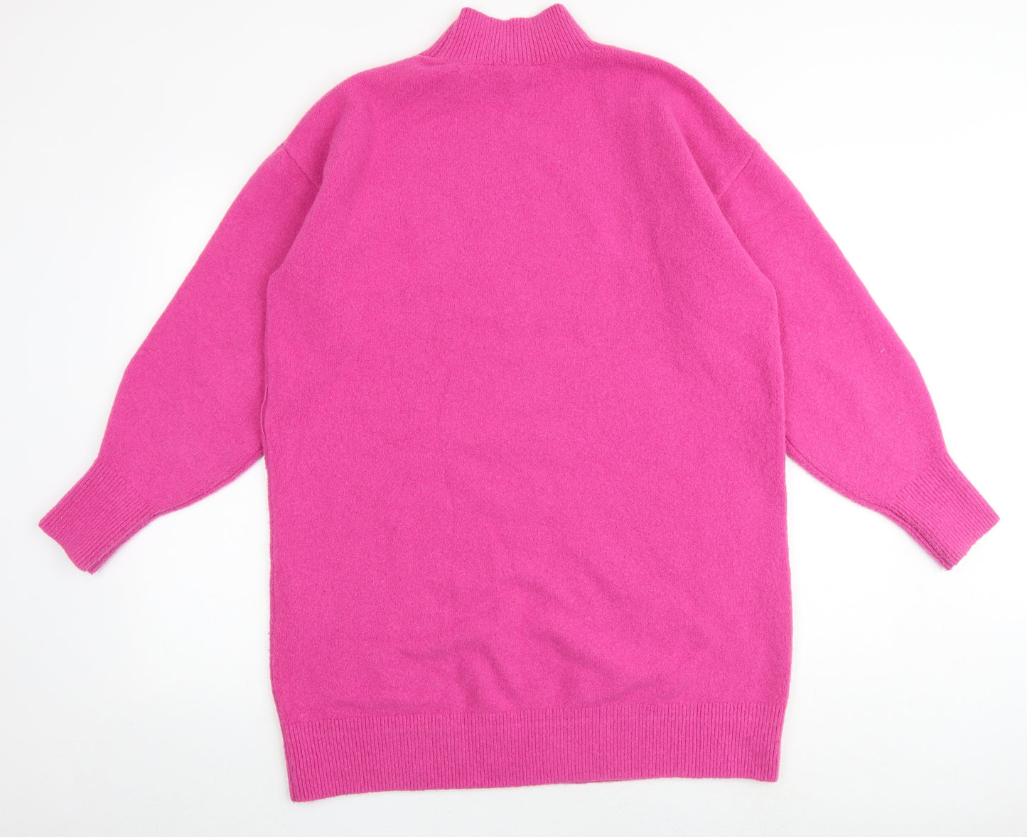 & Other Stories Womens Pink Polyester Jumper Dress Size S Mock Neck Pullover