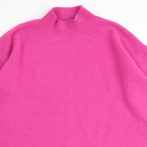 & Other Stories Womens Pink Polyester Jumper Dress Size S Mock Neck Pullover