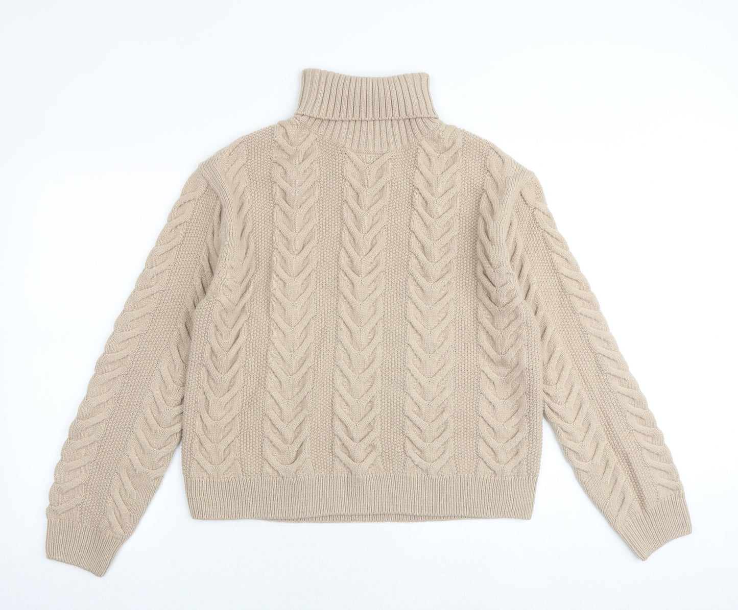 Marks and Spencer Womens Brown Roll Neck Acrylic Pullover Jumper Size M