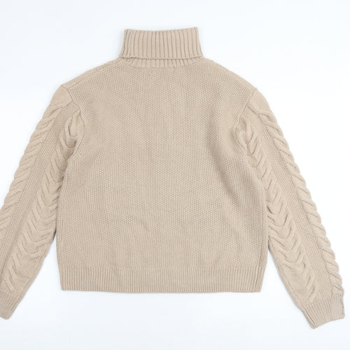Marks and Spencer Womens Brown Roll Neck Acrylic Pullover Jumper Size M