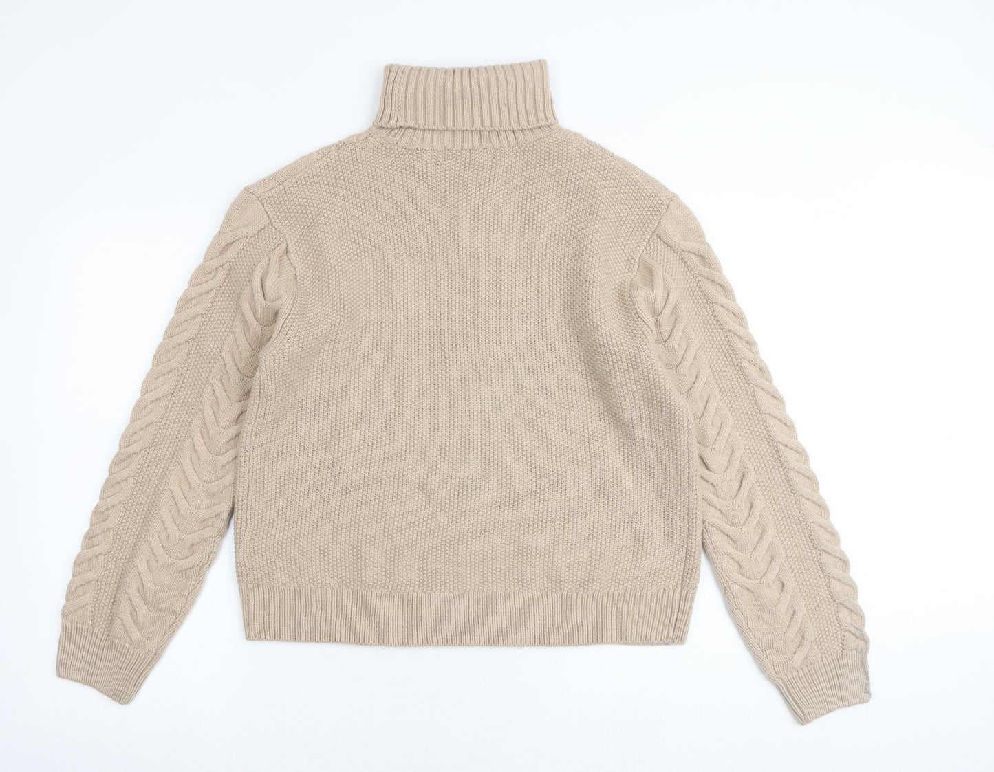Marks and Spencer Womens Brown Roll Neck Acrylic Pullover Jumper Size M