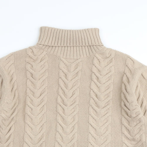 Marks and Spencer Womens Brown Roll Neck Acrylic Pullover Jumper Size M