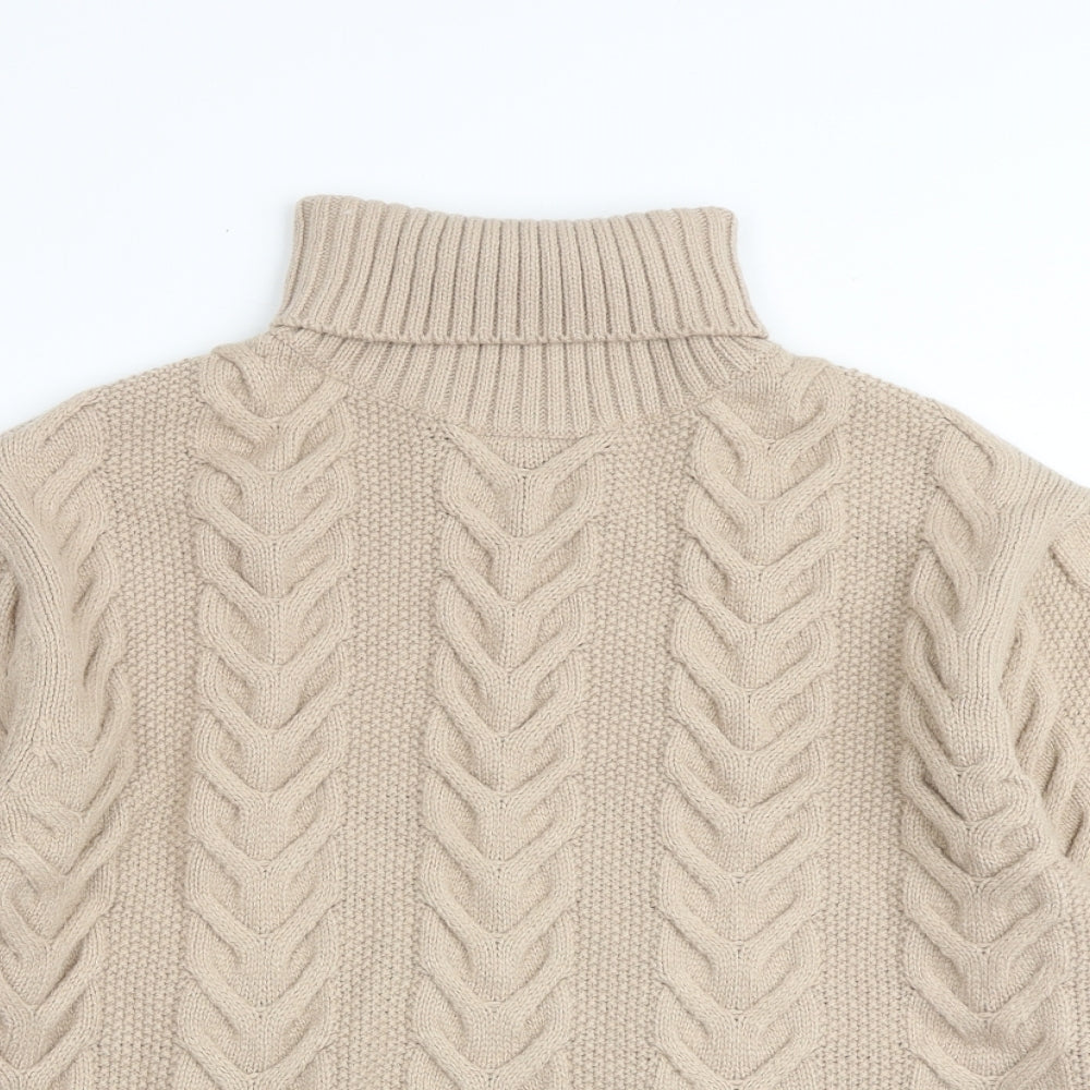 Marks and Spencer Womens Brown Roll Neck Acrylic Pullover Jumper Size M