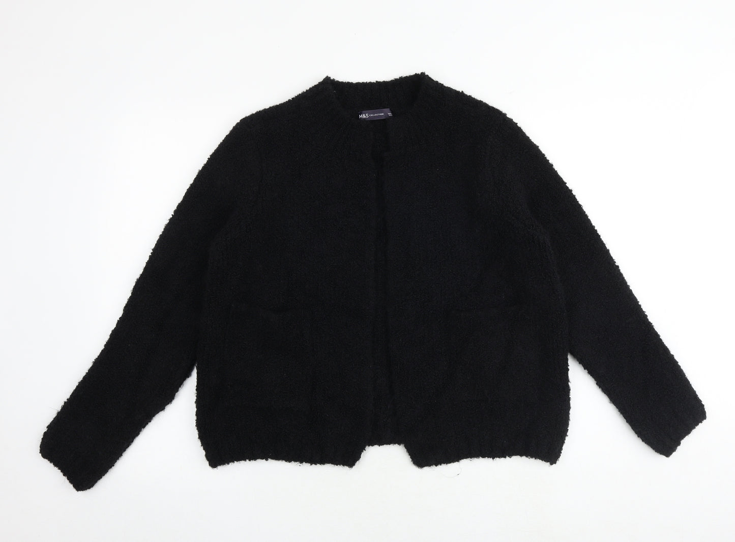 Marks and Spencer Womens Black V-Neck Acrylic Cardigan Jumper Size M