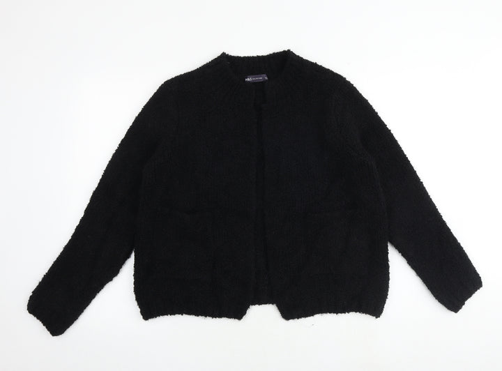 Marks and Spencer Womens Black V-Neck Acrylic Cardigan Jumper Size M