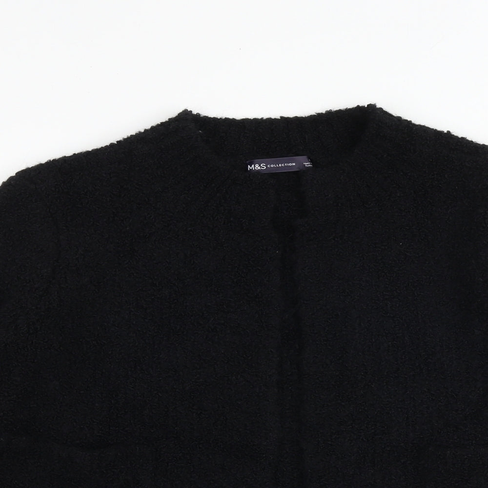 Marks and Spencer Womens Black V-Neck Acrylic Cardigan Jumper Size M