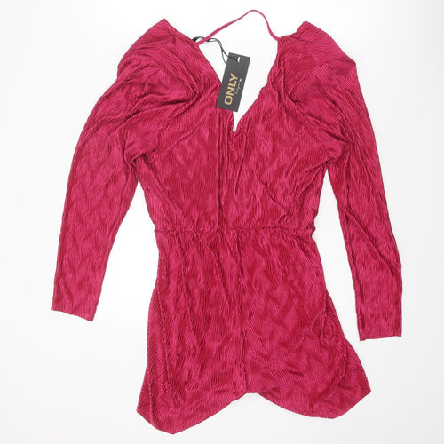 Only Womens Pink Polyester Playsuit One-Piece Size XL Pullover