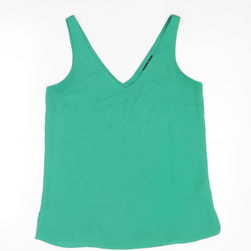 Wallis Womens Green Polyester Basic Tank Size 8 V-Neck