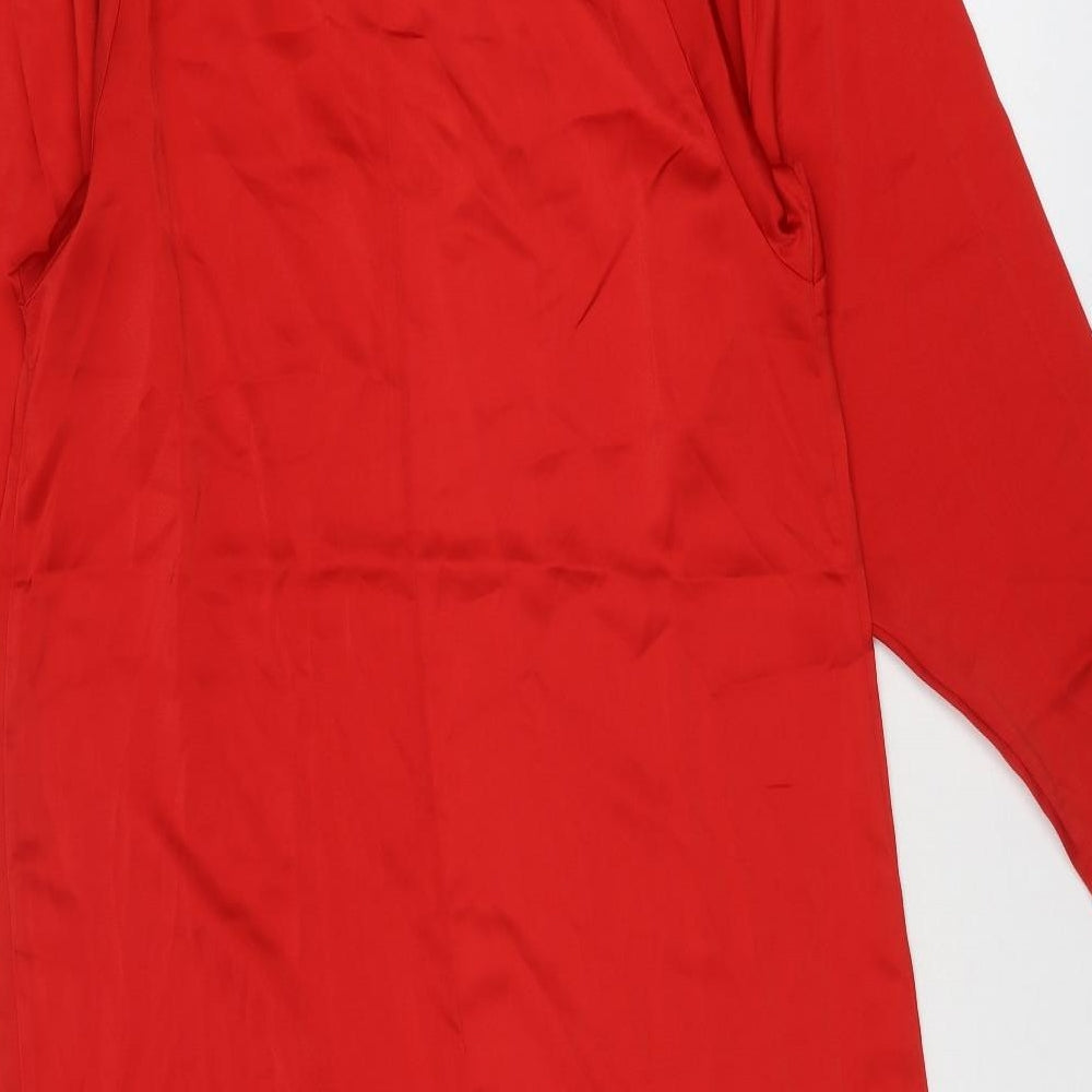 H&M Womens Red Polyester A-Line Size S Round Neck Pullover