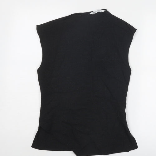 Zara Womens Black Polyester Basic Tank Size XS Round Neck