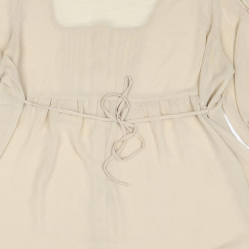 Heart & Soul Womens Beige Polyester Basic Button-Up Size 16 Scoop Neck