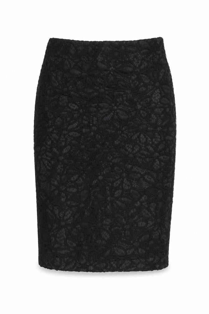 Autograph Womens Black Floral Polyester Straight & Pencil Skirt Size 10 Zip