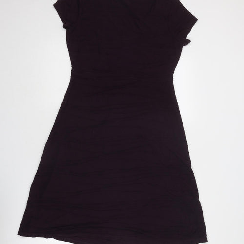 RJR.John Rocha Womens Purple Polyester Trapeze & Swing Size 12 V-Neck Pullover