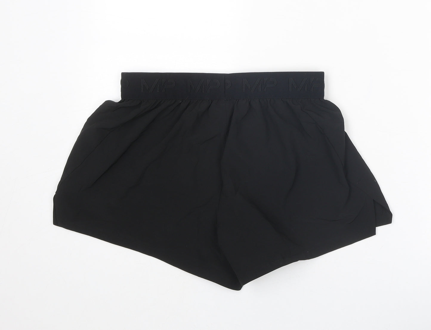 Myprotein Womens Black Polyester Athletic Shorts Size M Regular Drawstring