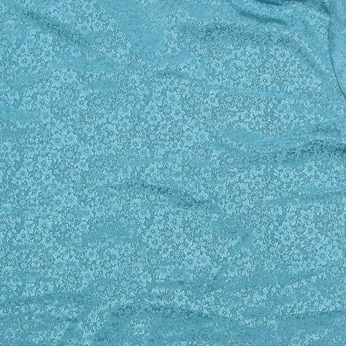 Bonmarché Womens Blue Floral Polyester Basic Button-Up Size 24 Collared