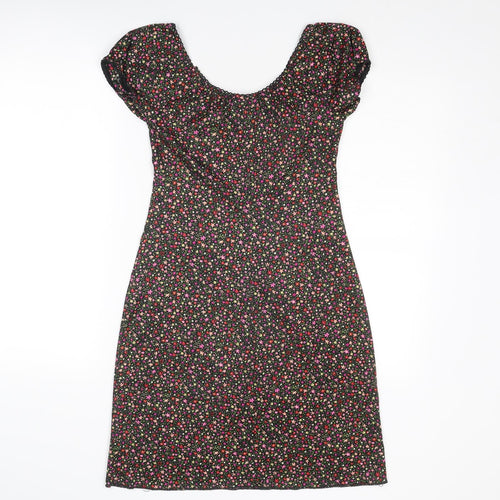 Kit Womens Multicoloured Floral Polyester A-Line Size 10 Round Neck Pullover