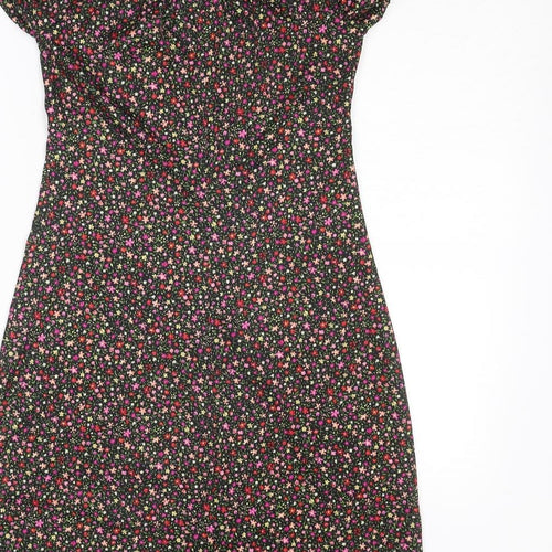 Kit Womens Multicoloured Floral Polyester A-Line Size 10 Round Neck Pullover