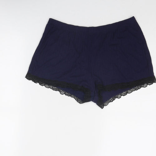 H&M Womens Blue Polyester Basic Shorts Size S Regular Pull On