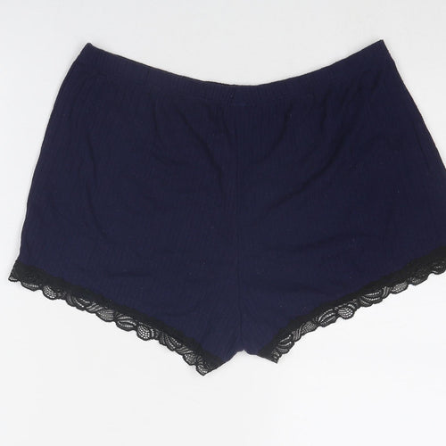 H&M Womens Blue Polyester Basic Shorts Size S Regular Pull On