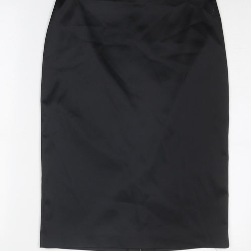 AMARANTO Womens Black Paisley Polyester Straight & Pencil Skirt Size 10 Zip