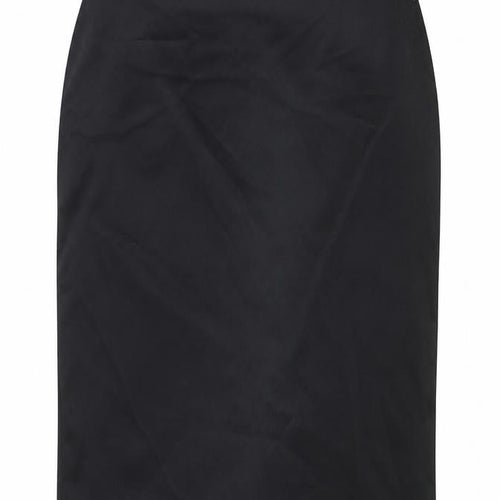 AMARANTO Womens Black Paisley Polyester Straight & Pencil Skirt Size 10 Zip