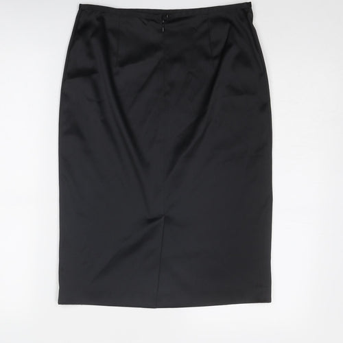 AMARANTO Womens Black Paisley Polyester Straight & Pencil Skirt Size 10 Zip