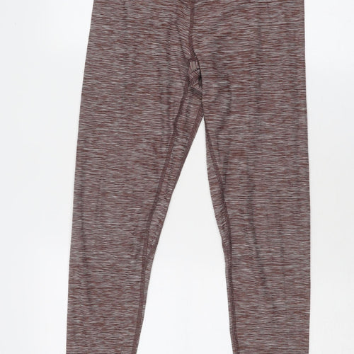 HIIT Womens Brown Geometric Polyester Compression Leggings Size M Regular Pullover