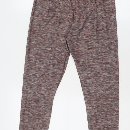 HIIT Womens Brown Geometric Polyester Compression Leggings Size M Regular Pullover