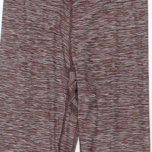 HIIT Womens Brown Geometric Polyester Compression Leggings Size M Regular Pullover