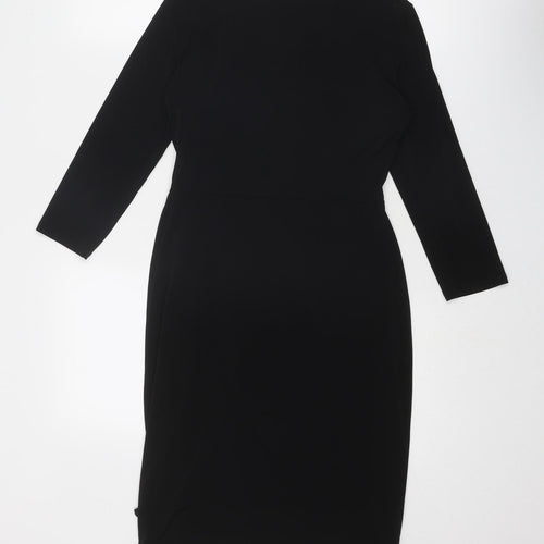 Debenhams Womens Black Polyester Shift Size 10 Round Neck Pullover