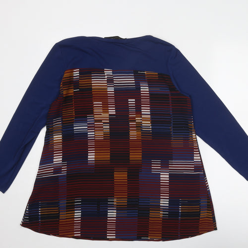 Silvia Mori Womens Multicoloured Geometric Polyester Basic Blouse Size 16 V-Neck
