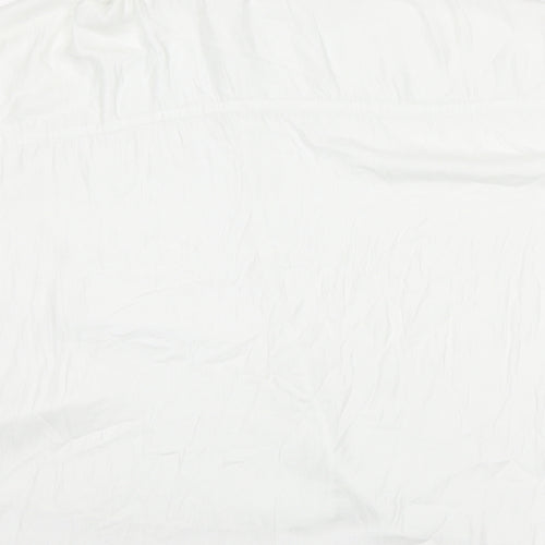 Zara Womens White Polyester Basic Button-Up Size S Collared