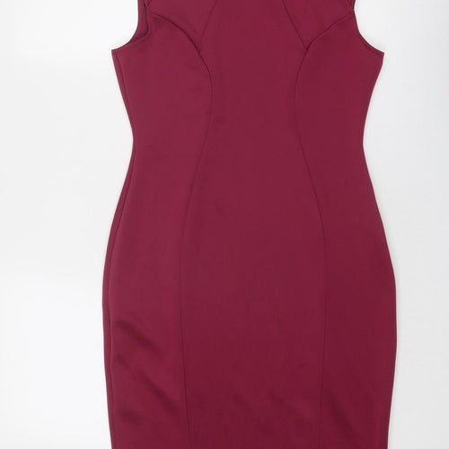 B-You Womens Purple Polyester Bodycon Size 10 Round Neck Pullover