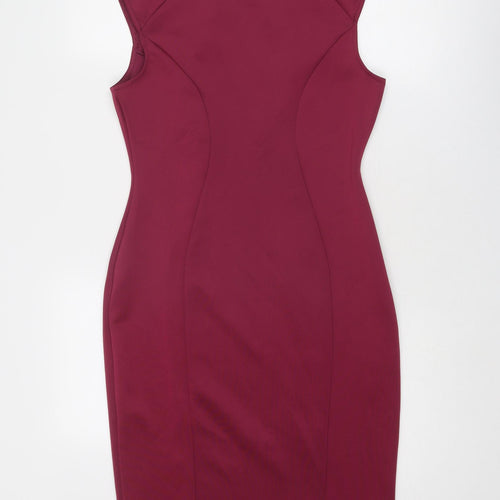 B-You Womens Purple Polyester Bodycon Size 10 Round Neck Pullover