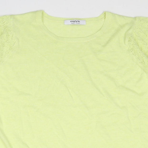 Simply Be Womens Yellow Round Neck Polyester Pullover Jumper Size 16 - Size 16-18