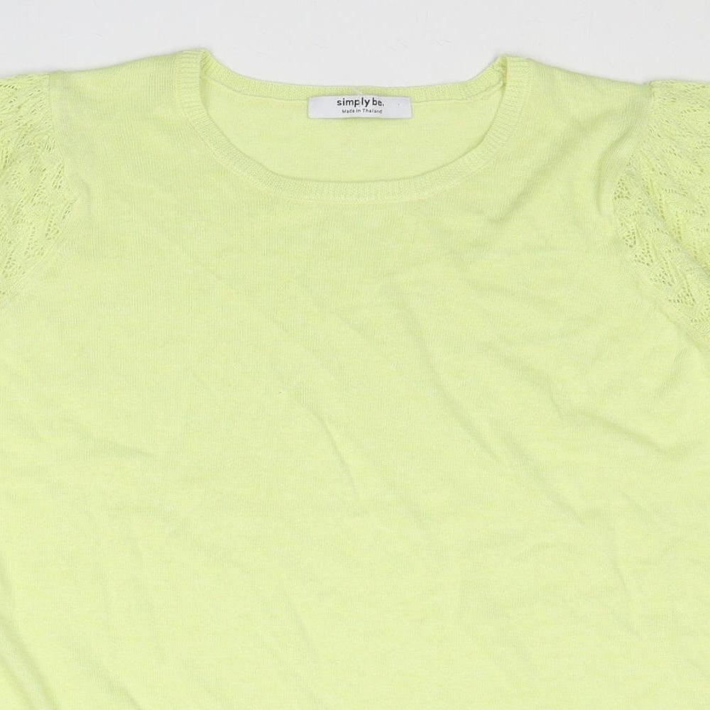 Simply Be Womens Yellow Round Neck Polyester Pullover Jumper Size 16 - Size 16-18