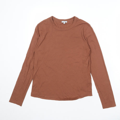 Jigsaw Womens Brown 100% Cotton Basic T-Shirt Size M Crew Neck