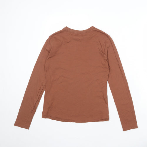 Jigsaw Womens Brown 100% Cotton Basic T-Shirt Size M Crew Neck