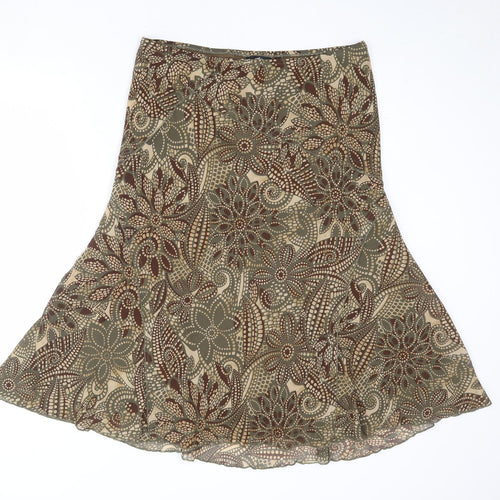 Per Una Womens Multicoloured Floral Viscose Swing Skirt Size 16