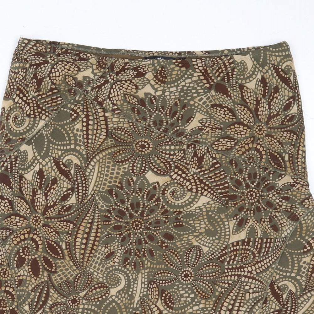Per Una Womens Multicoloured Floral Viscose Swing Skirt Size 16