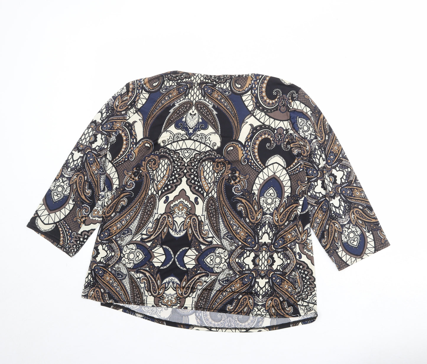 Roman Womens Multicoloured Paisley Polyester Basic Blouse Size 18 Scoop Neck - Embellished Neckline