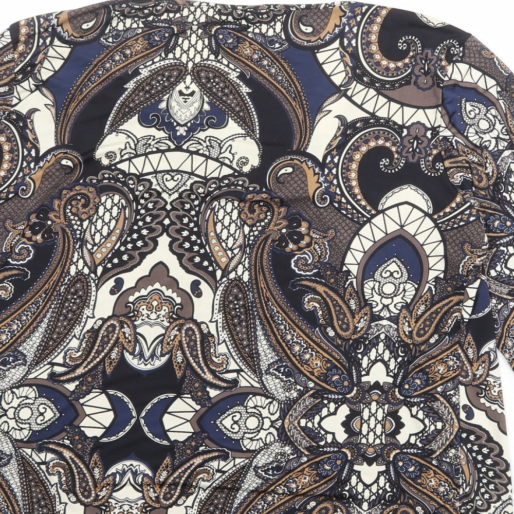 Roman Womens Multicoloured Paisley Polyester Basic Blouse Size 18 Scoop Neck - Embellished Neckline
