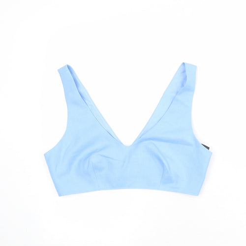 ASOS Womens Blue Polyester Basic Blouse Size 12 V-Neck - Bralette