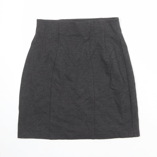 Marks and Spencer Womens Grey Viscose A-Line Skirt Size 8