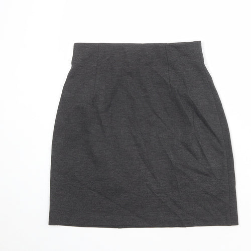 Marks and Spencer Womens Grey Viscose A-Line Skirt Size 8