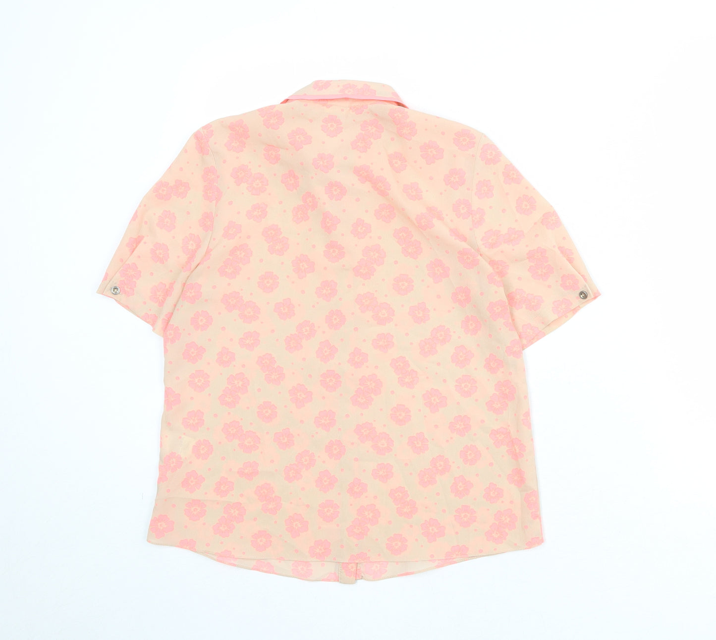 River Island Womens Beige Floral Polyester Basic Button-Up Size 6 Collared