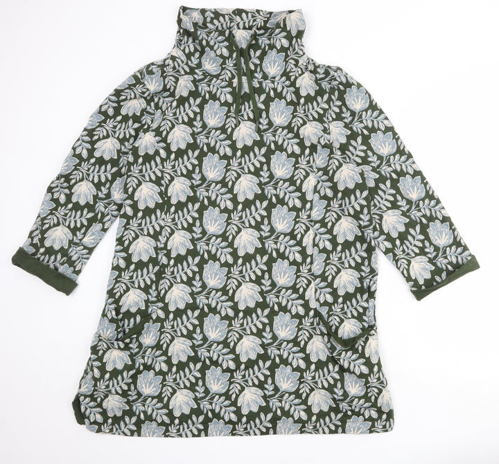 Seasalt Womens Green Floral Cotton Pullover Sweatshirt Size 20 Pullover