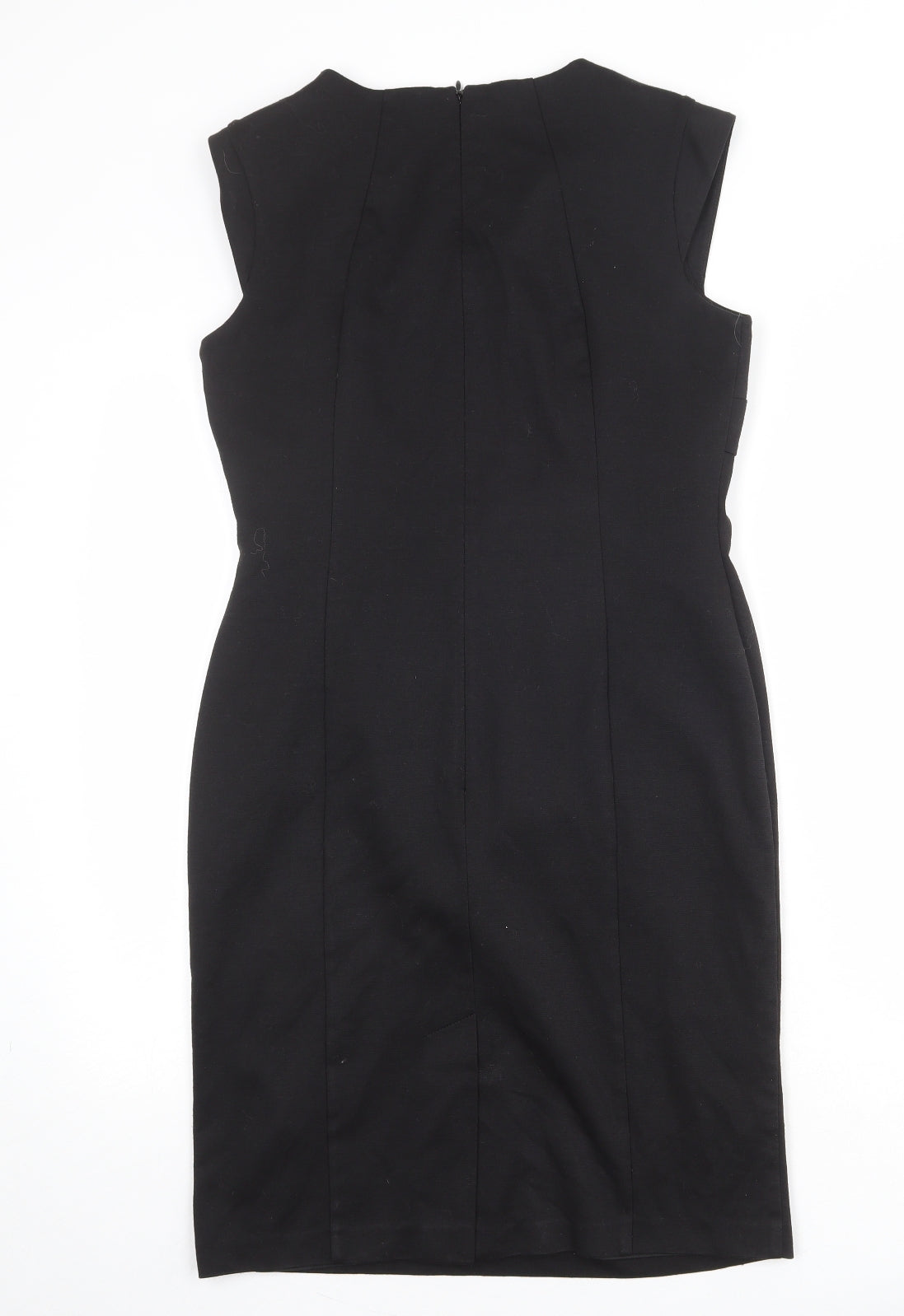 South Womens Black Polyester Shift Size 12 V-Neck Zip - Asymmetric Neckline